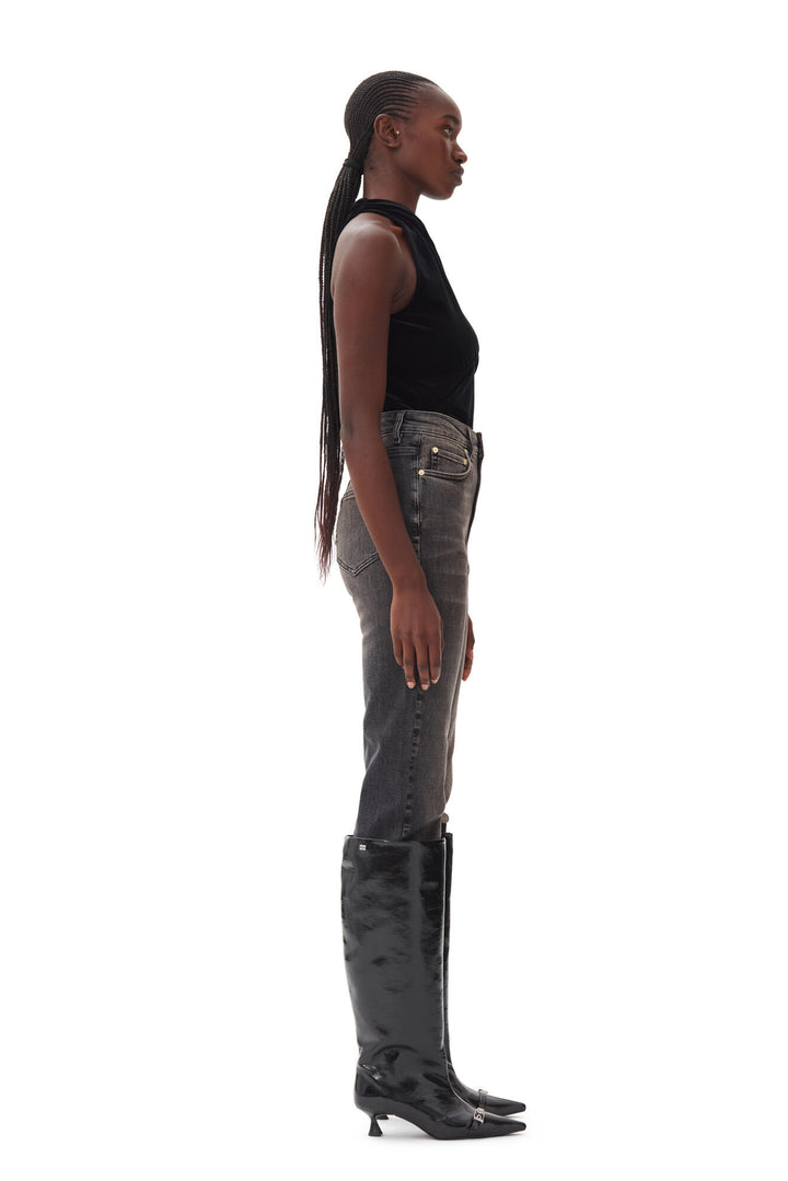 GANNI Eyelets Slouchy High Shaft Boot Naplack - Dale