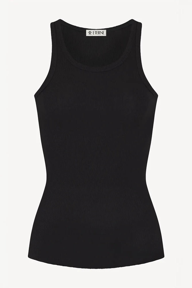ETERNE High Neck Fitted Tank Black - Dale