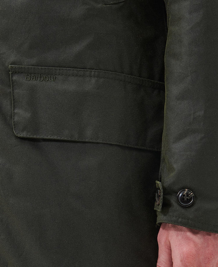 BARBOUR Mac Waxed Coat Olive - Dale