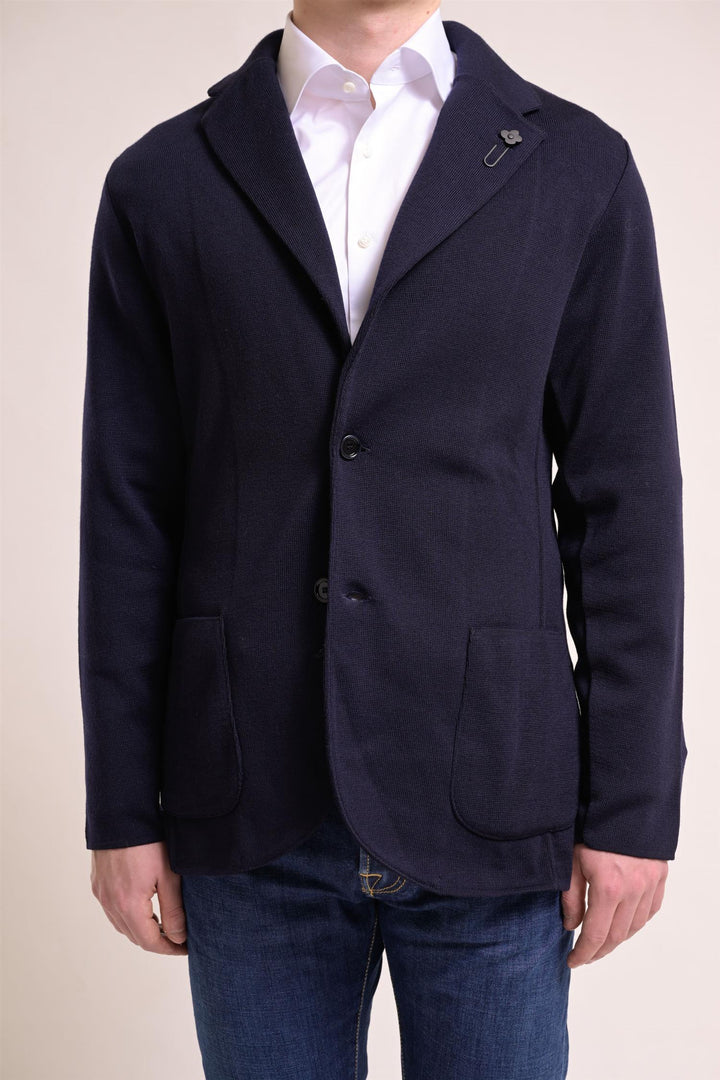 LARDINI Man Knit Jacket Navy - Dale