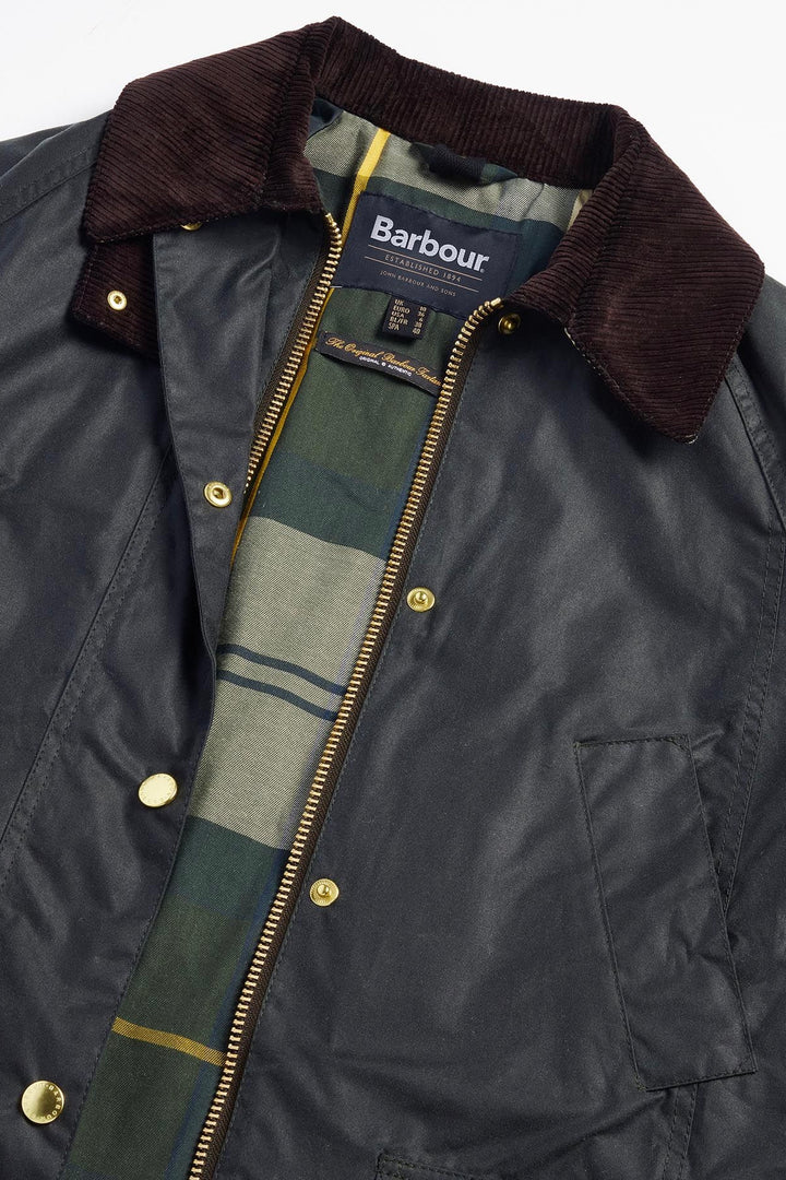 Barbour Long Beadnell Waxed Jacket Sage
