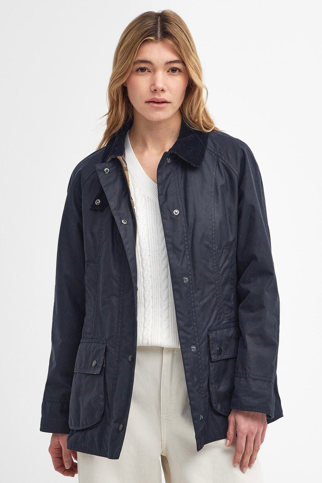 BARBOUR Beadnell Wax Jacket Navy - Dale