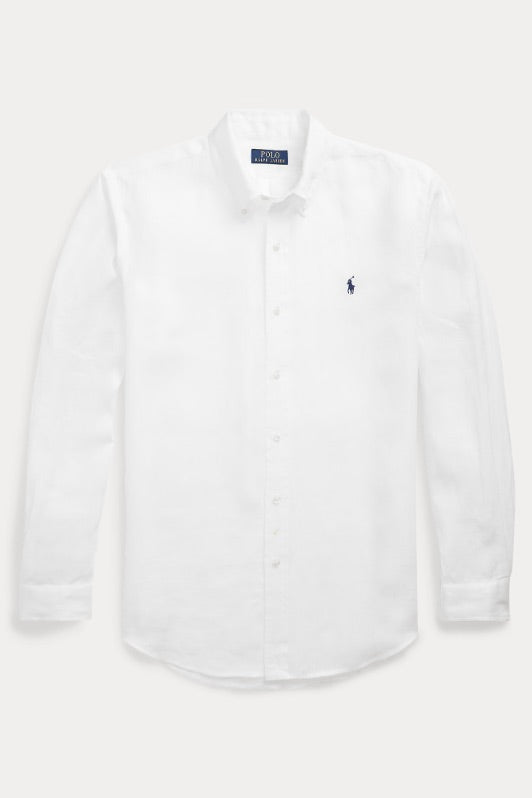 POLO RALPH LAUREN Slim Fit Linen Shirt Ceramic White - Dale