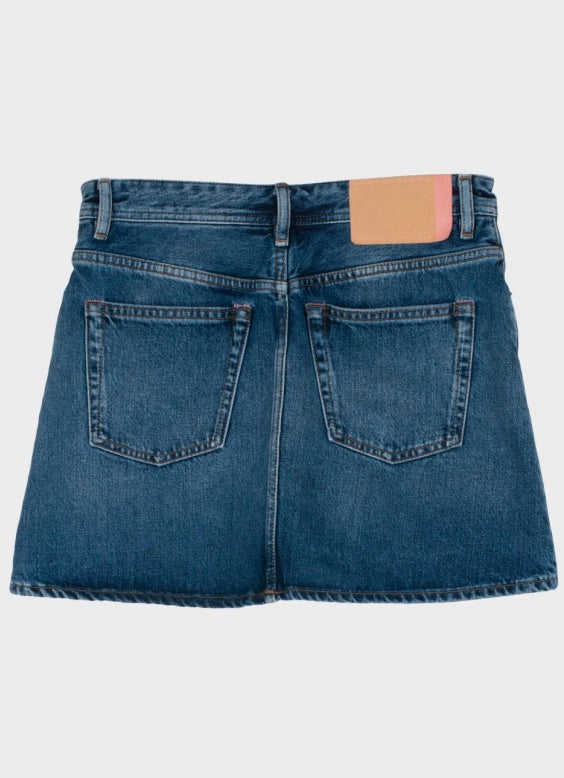 ACNE STUDIOS Caitlyn Denim Mini Skirt Mid Blue - Dale