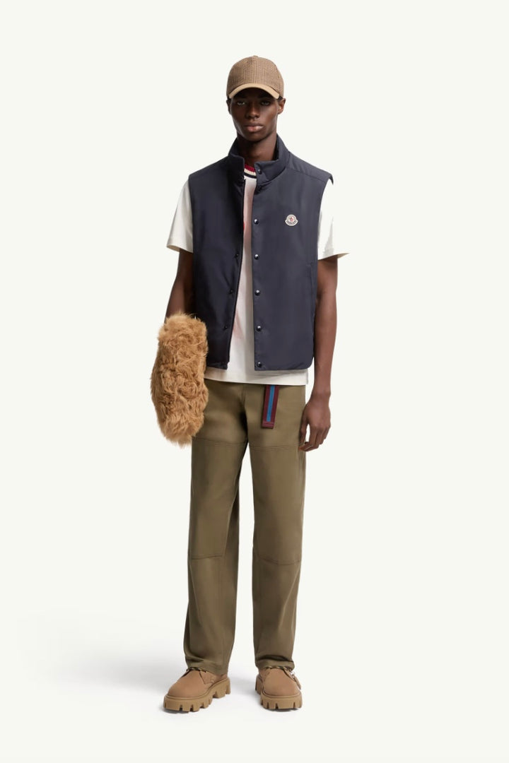 MONCLER Embroidered Logo Cotton T-Shirt Natural - Dale