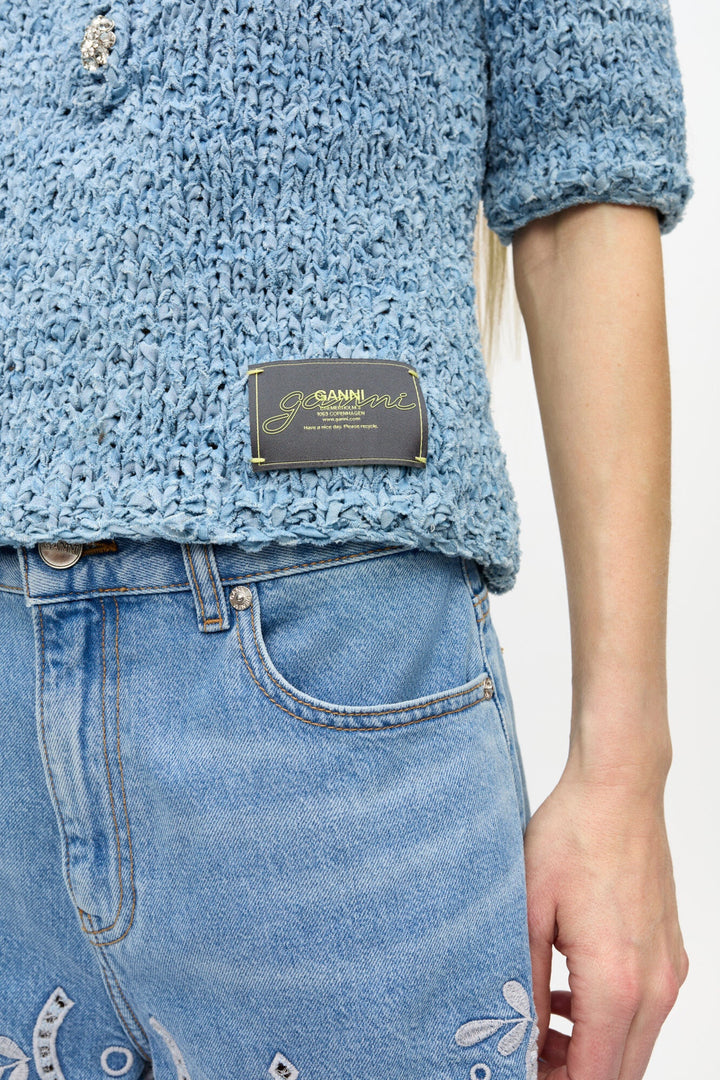 GANNI Denim Handknit Polo - Dale