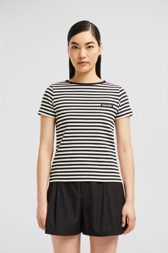 MONCLER Striped Cotton T-Shirt Blue/White Stripe - Dale