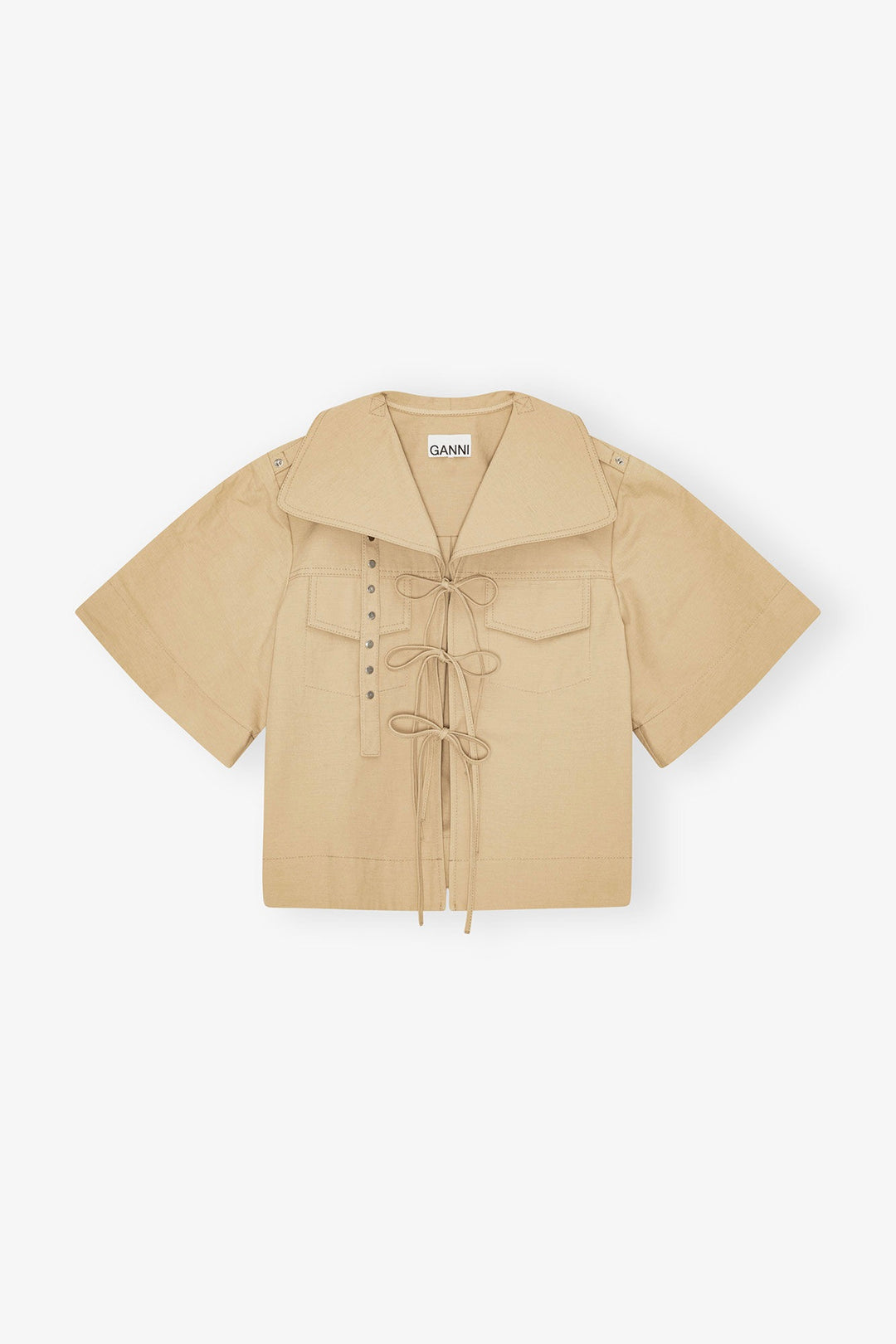 GANNI Stretch Cotton Blouse - Dale