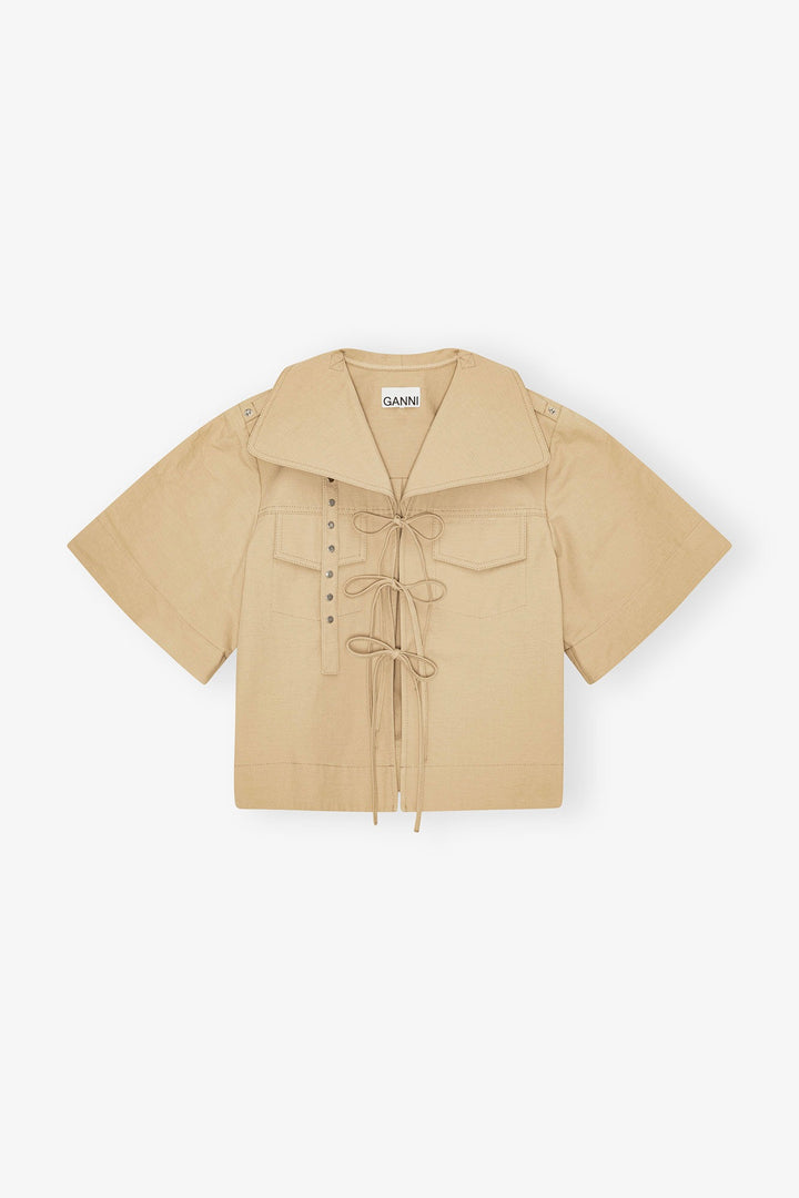 GANNI Stretch Cotton Blouse - Dale