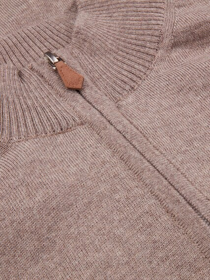 STENSTRÖMS Knitted Half Zip Merino Wool Light Brown - Dale