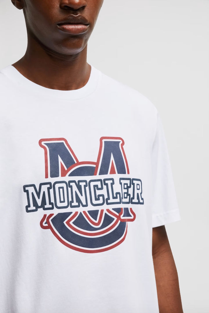 MONCLER Varsity Logo Motif T-Shirt White - Dale