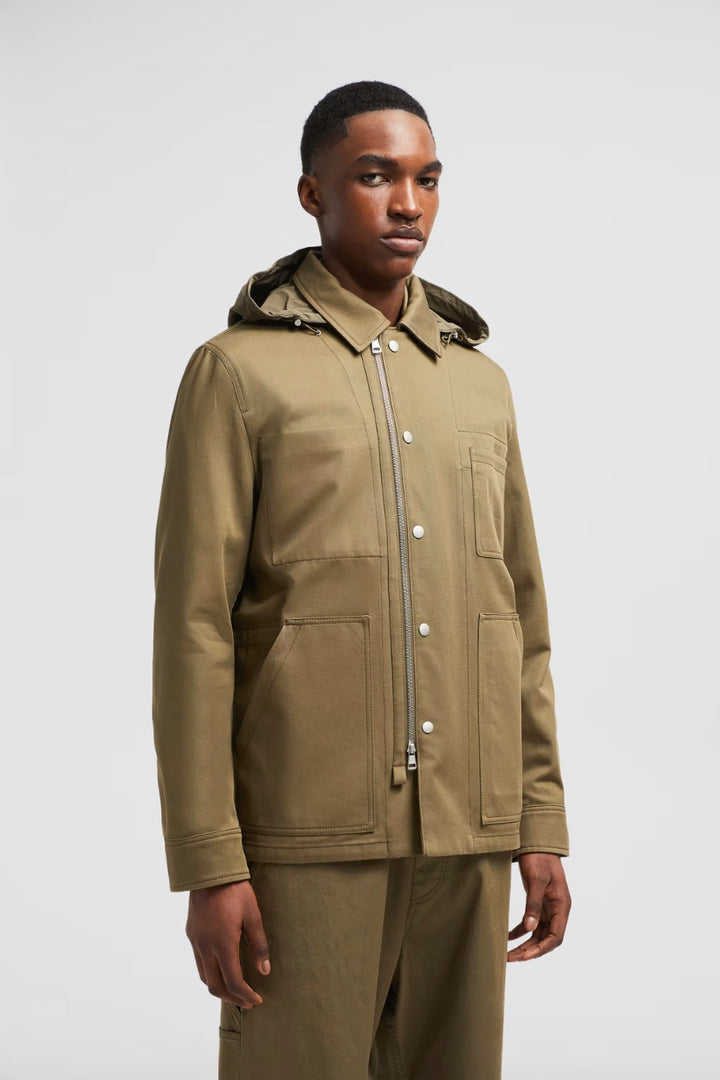 MONCLER Guerledan Hooded Shirt Jacket Olive Green - Dale