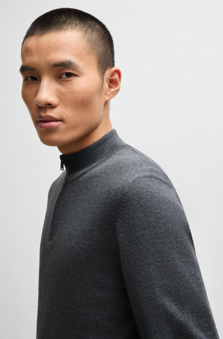 BOSS Ebenji Half Zip Medium Grey - Dale