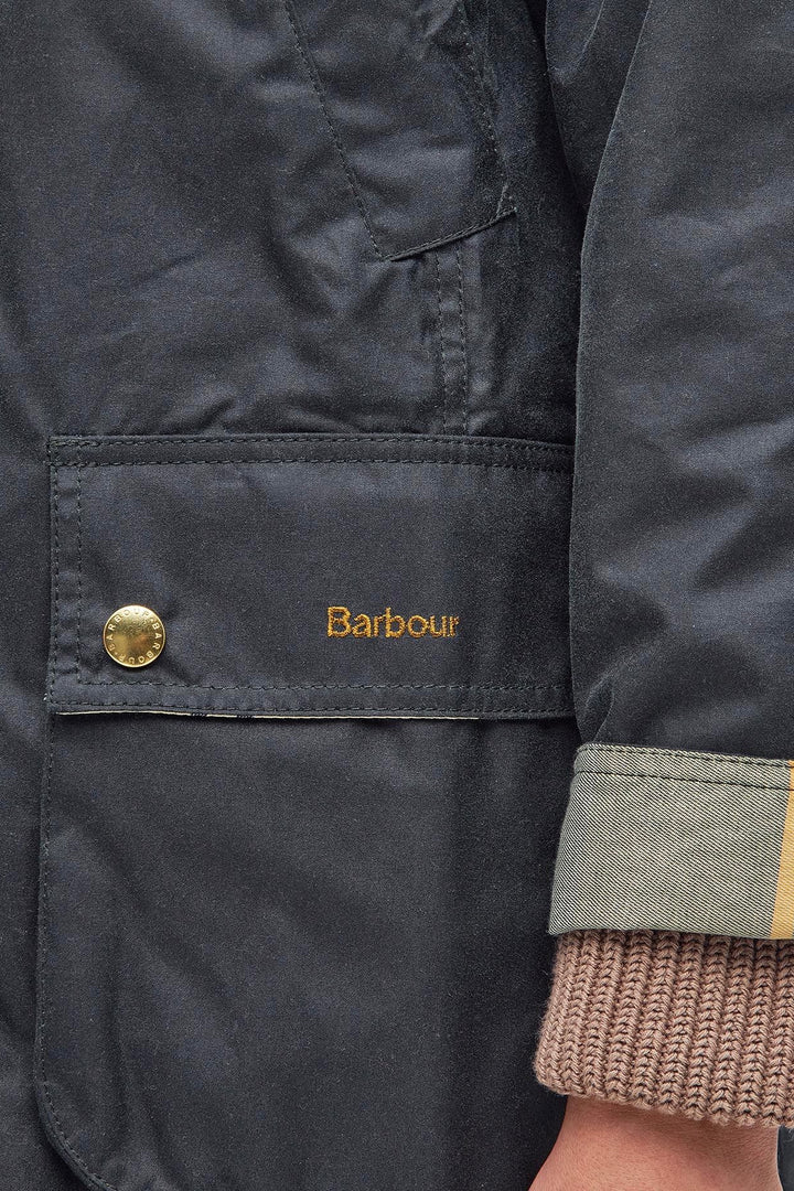 Barbour Long Beadnell Waxed Jacket Sage