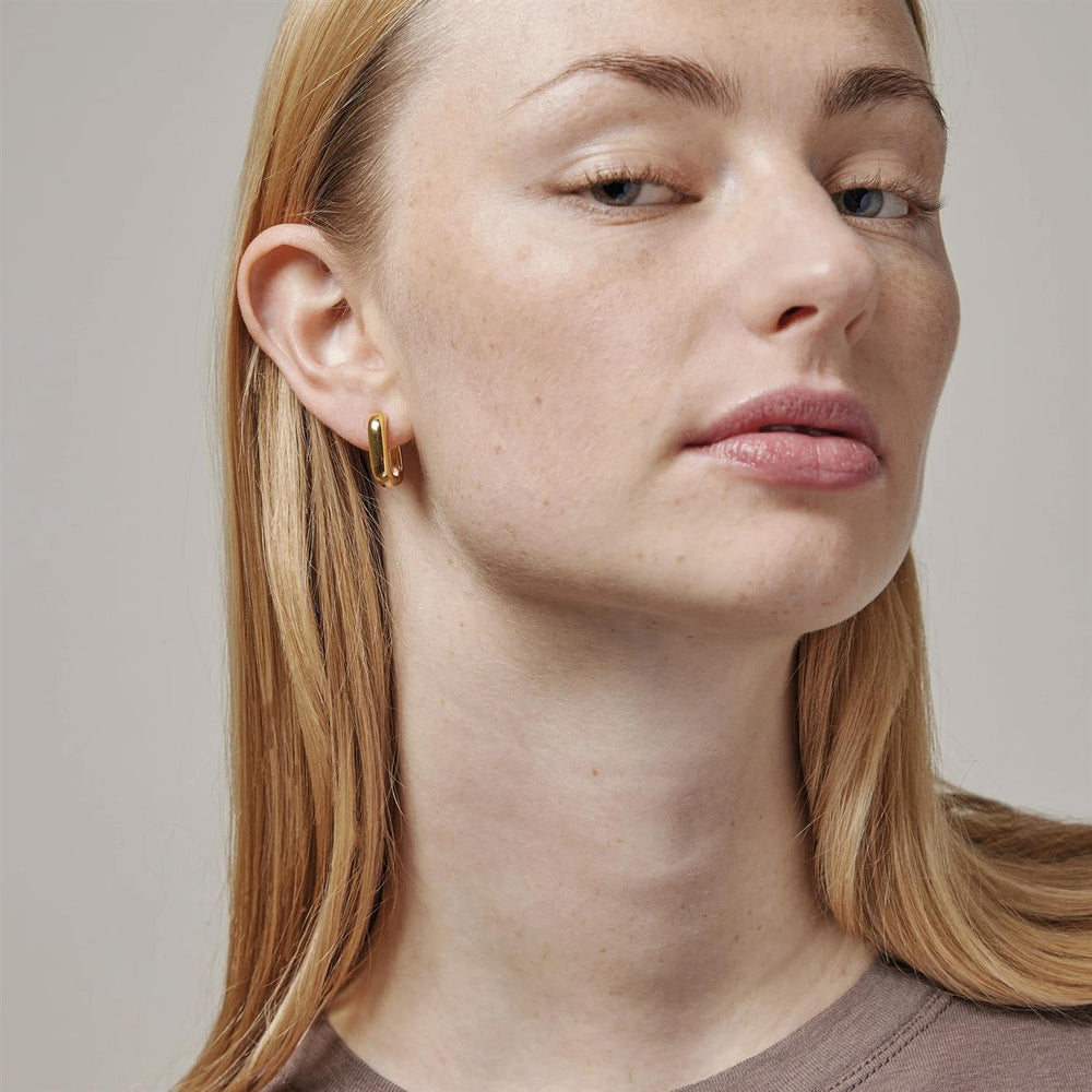 ENAMEL HOOPS, SQUARE gold 18 mm - Dale