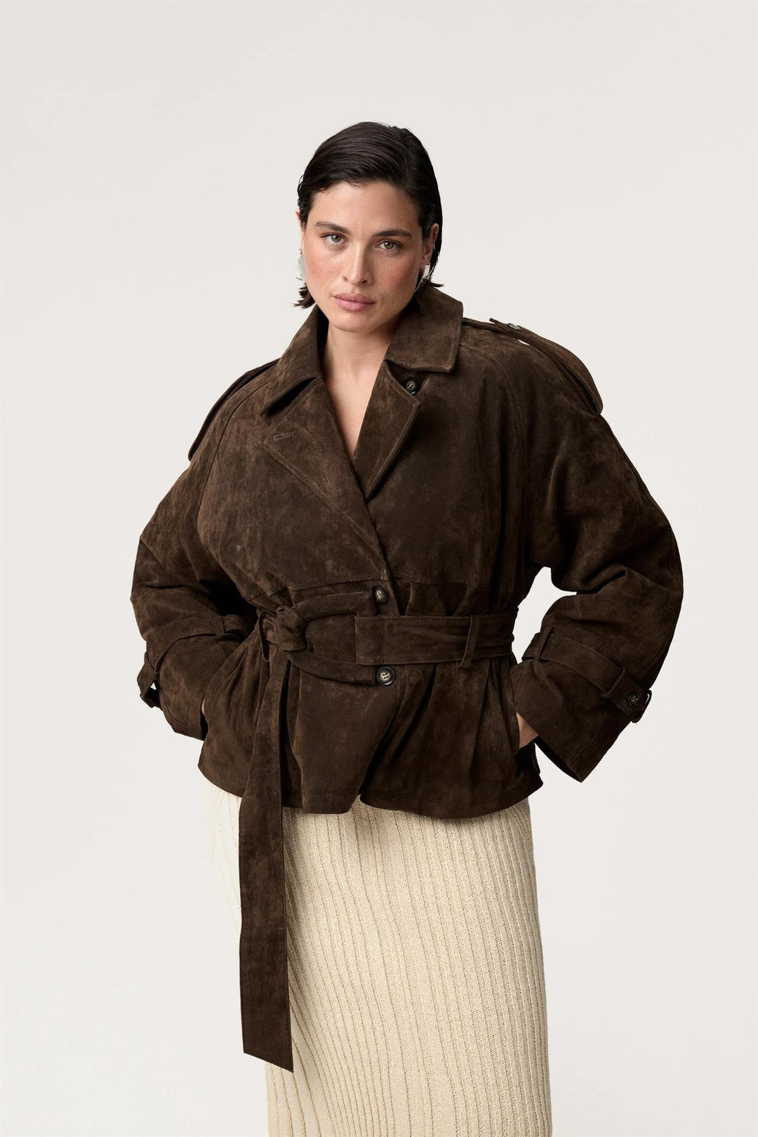 ADOORE York Cropped Trench Coat - Dale