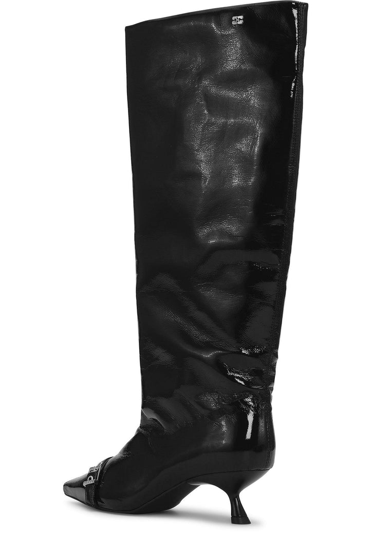 GANNI Eyelets Slouchy High Shaft Boot Naplack - Dale