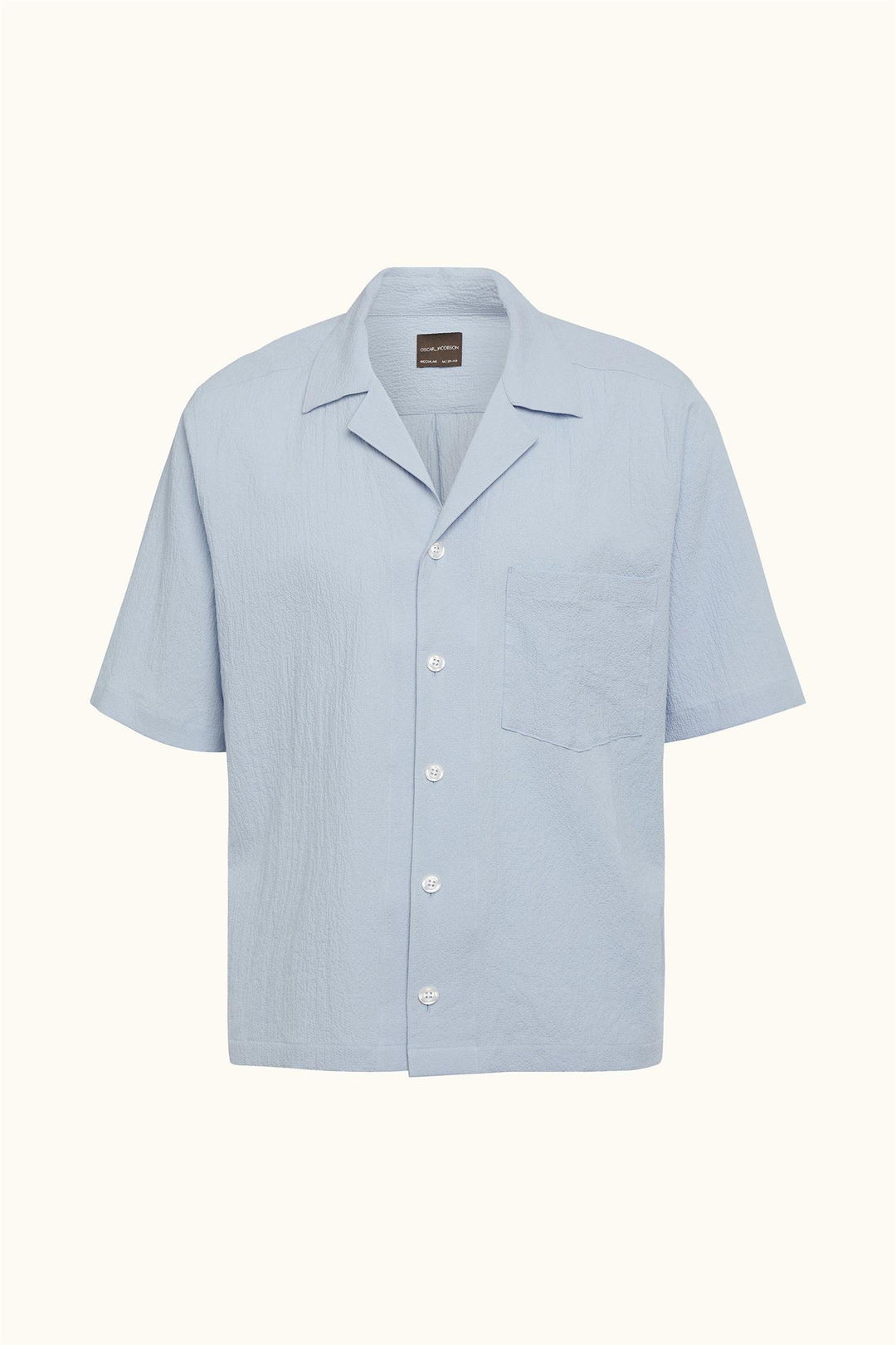 OSCAR JACOBSON Reg Fit Cuban SS Seersucker Shirt - Dale