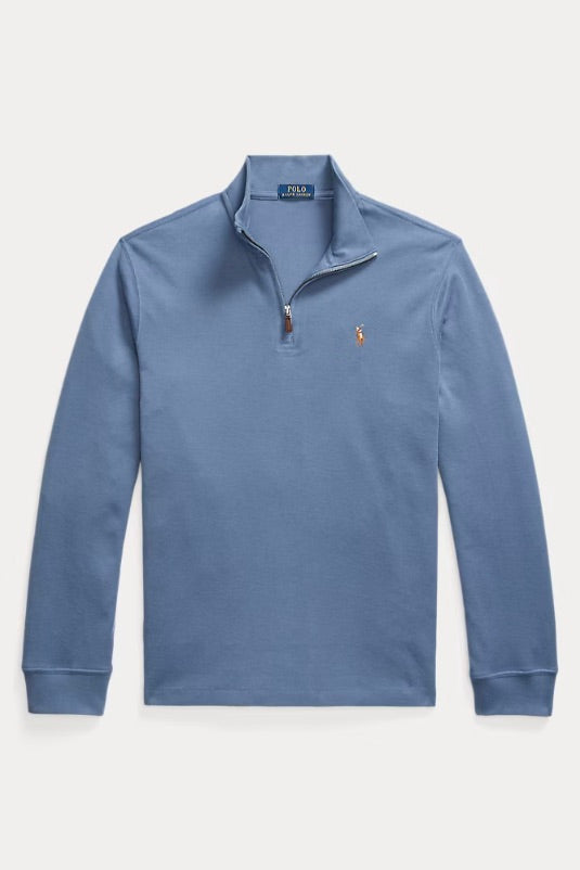 POLO RALPH LAUREN Estate-Rib Quarter-Zip Pullover Capri Blue - Dale