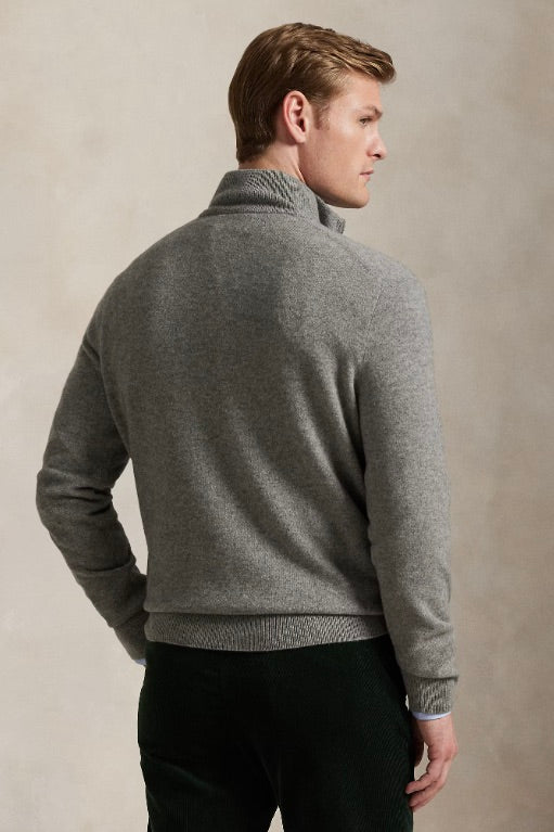 POLO RALPH LAUREN Wool Quarter-Zip Jumper Fawn Grey Heather - Dale