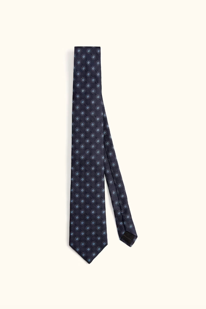 OSCAR JACOBSON Silk Tie Dark Blue - Dale