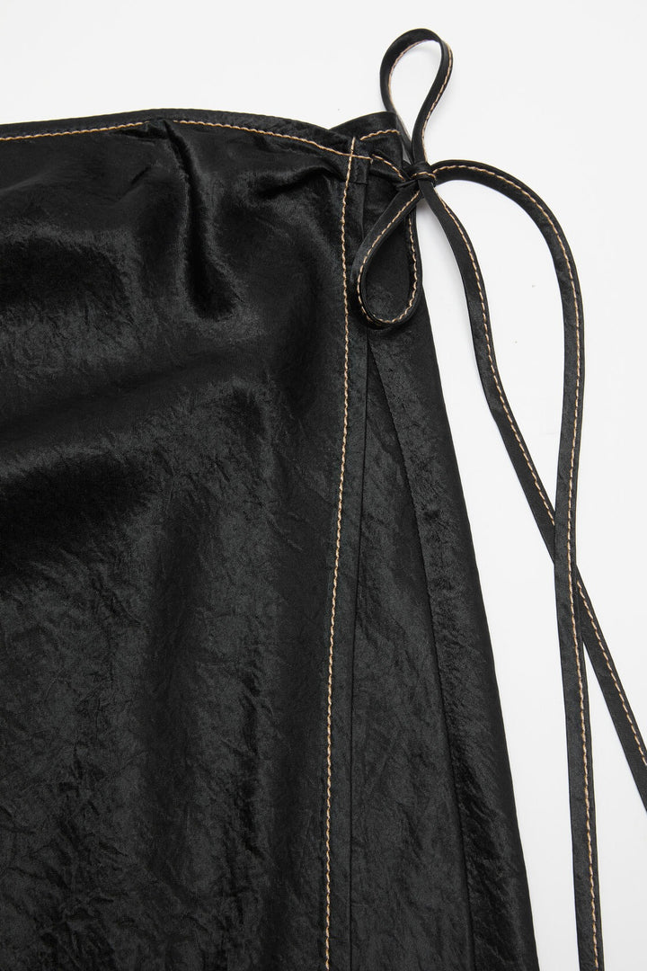 ACNE STUDIOS Fluid Satin Wrap Skirt - Dale