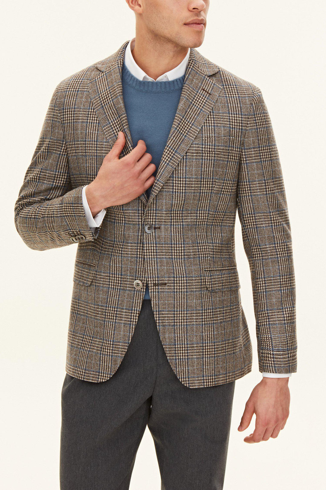 OSCAR JACOBSON Fogerty Check Blazer Beige - Dale