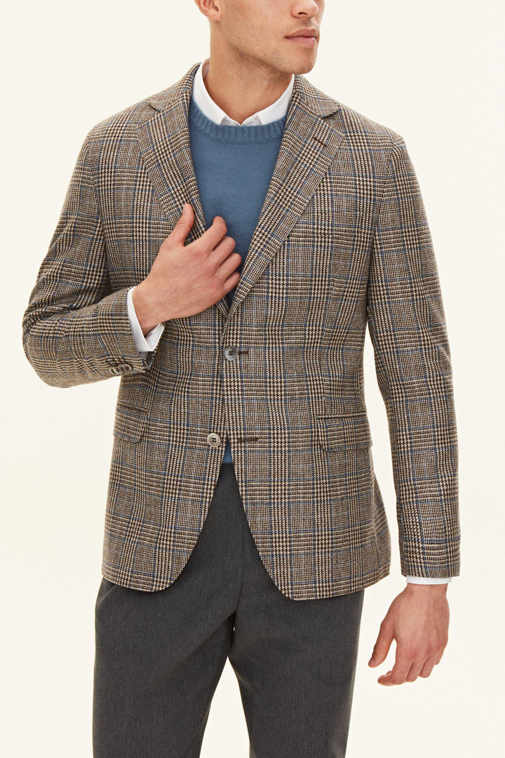 OSCAR JACOBSON Fogerty Check Blazer Beige - Dale