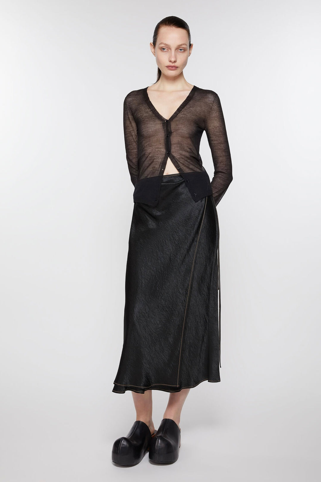 ACNE STUDIOS Fluid Satin Wrap Skirt - Dale