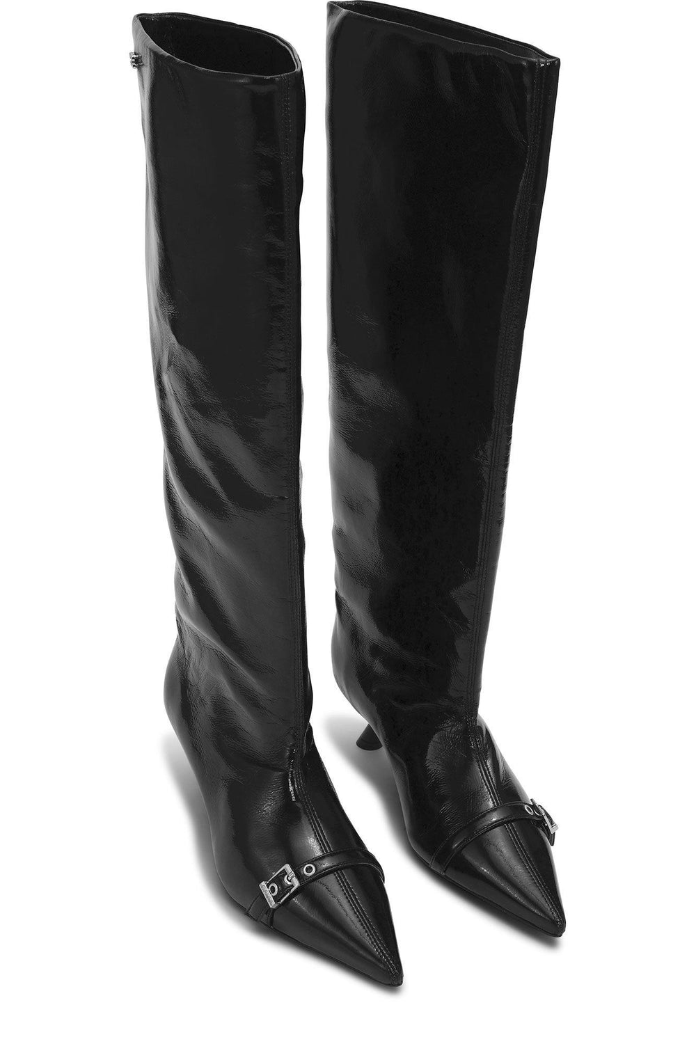 GANNI Eyelets Slouchy High Shaft Boot Naplack - Dale