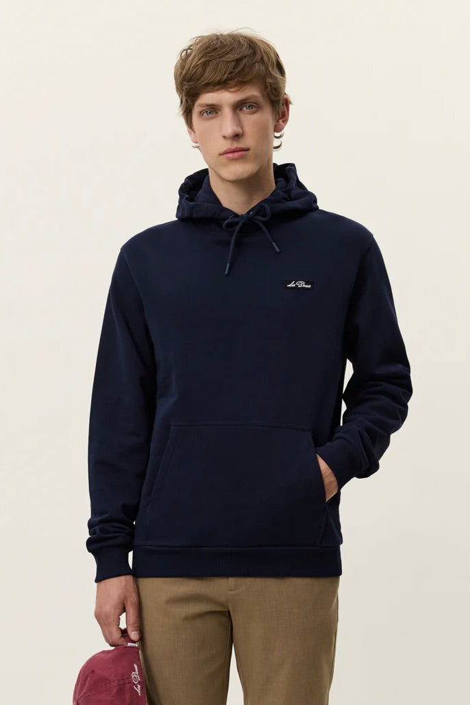 LES DEUX Patch Hoodie Dark Navy - Dale