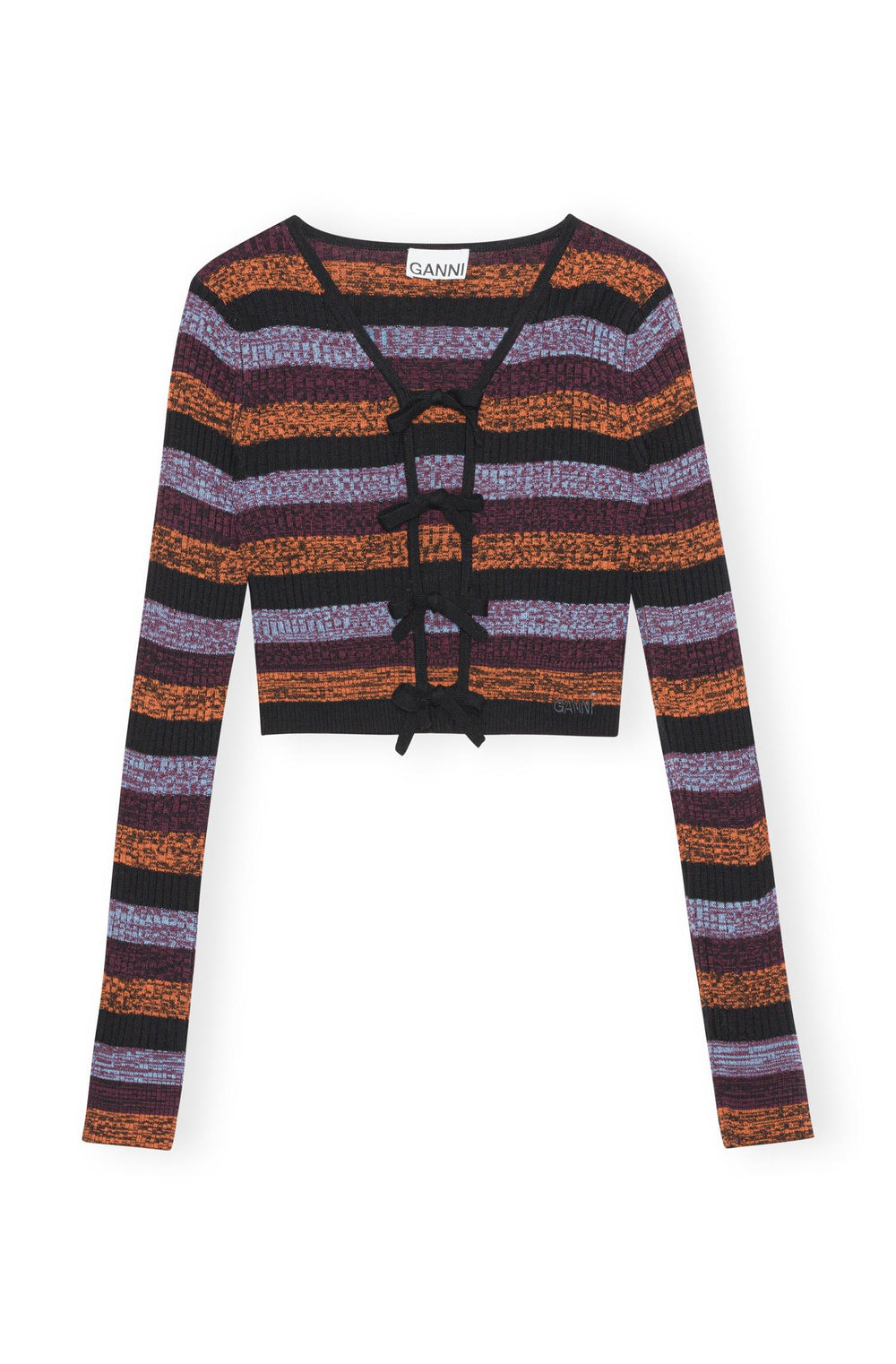 GANNI Sprayed Merino Rib Cropped Cardigan - Dale
