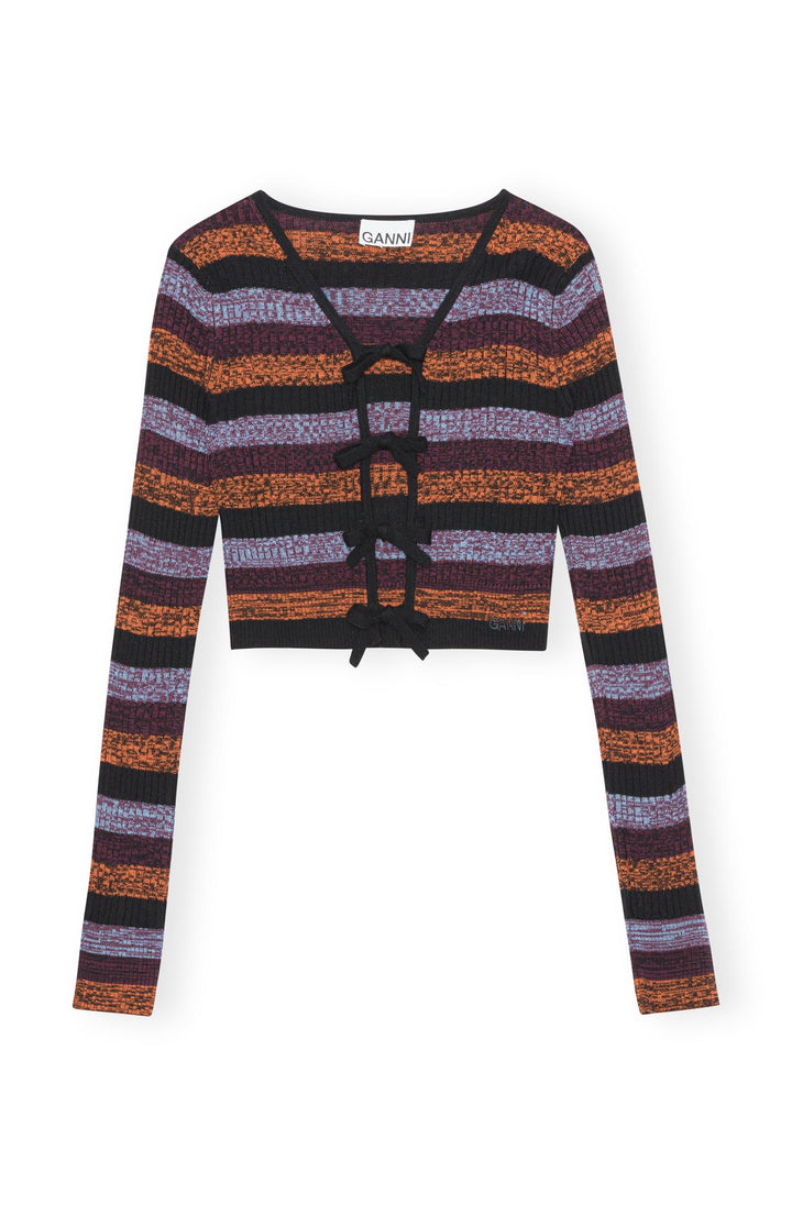 GANNI Sprayed Merino Rib Cropped Cardigan - Dale