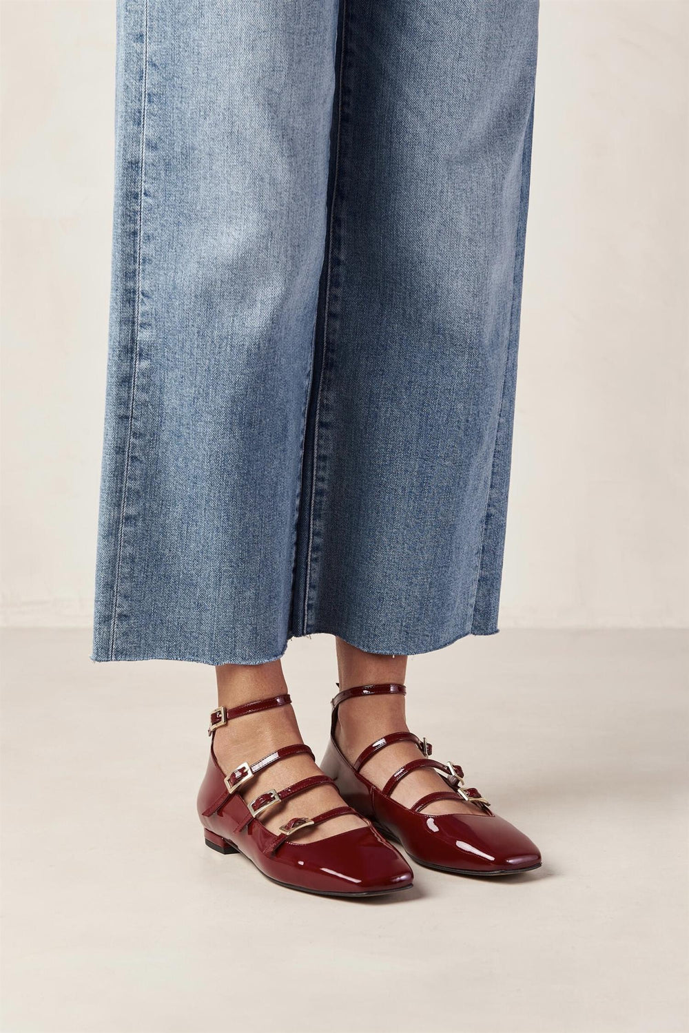 ALOHAS Luke Onix Wine Burgundy Leather Ballet Flats - Dale