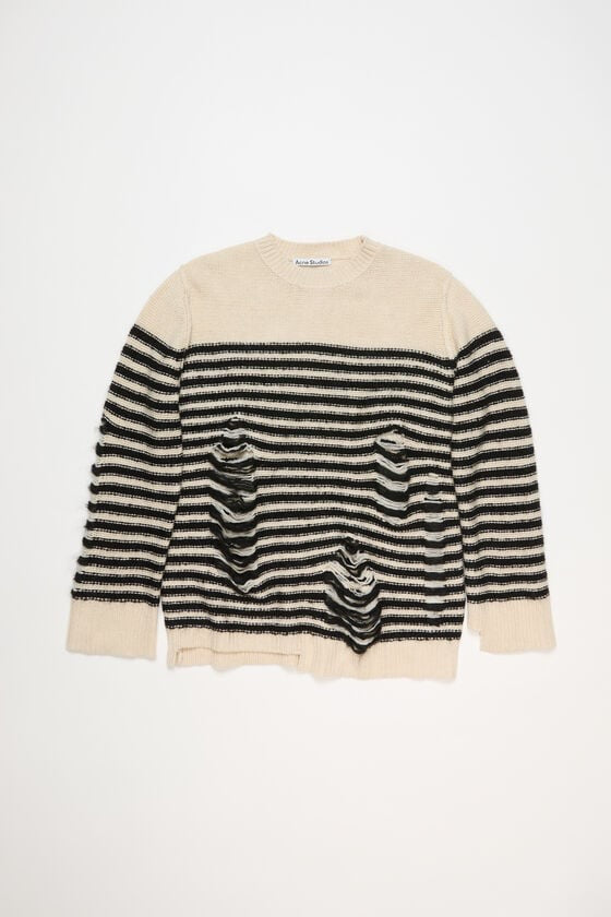 ACNE STUDIOS Knitted Sweater Black/Oatmeal Melange - Dale