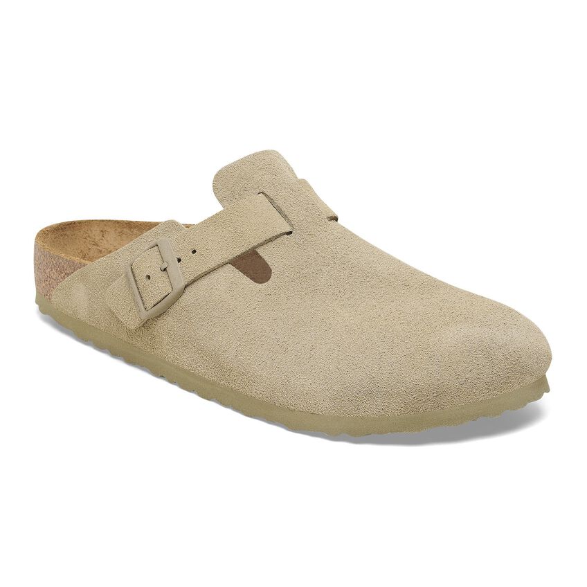 BIRKENSTOCK Boston Suede Leather Faded Khaki - Dale
