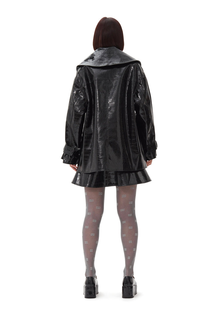 GANNI Future Coated Double Breasted Midi Jacket - Dale