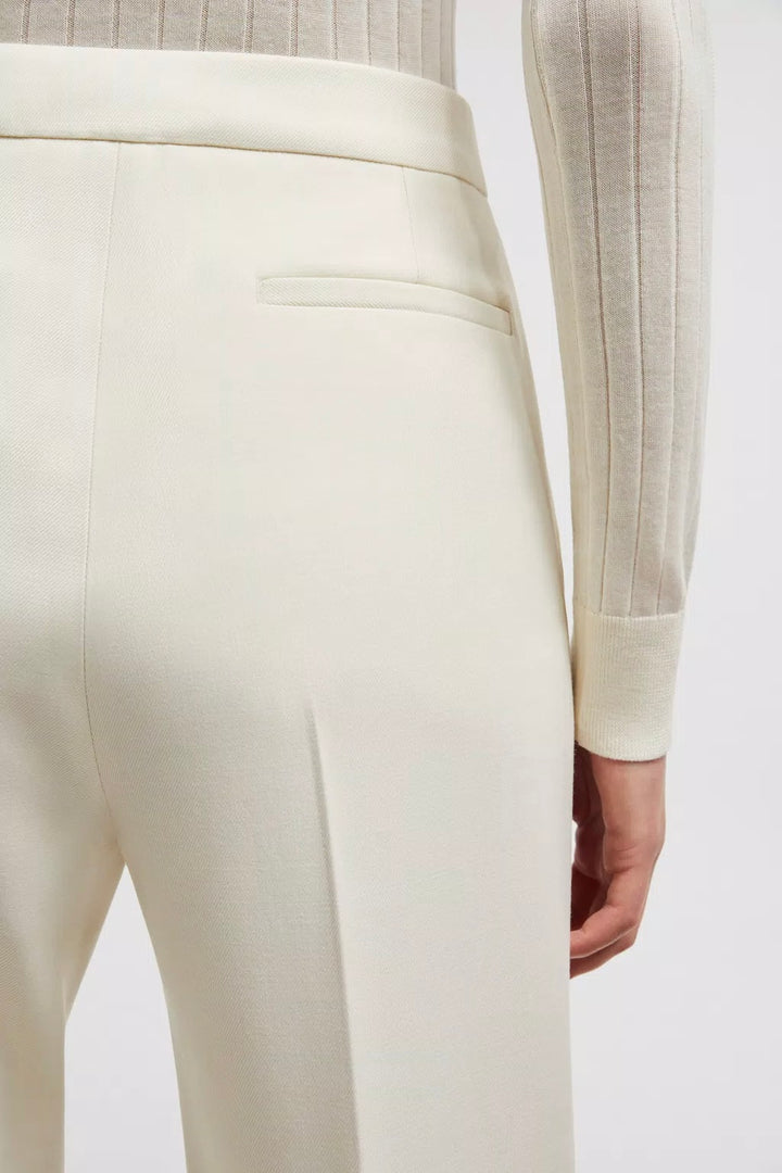 MONCLER Wool Gabardine Trousers Cream - Dale
