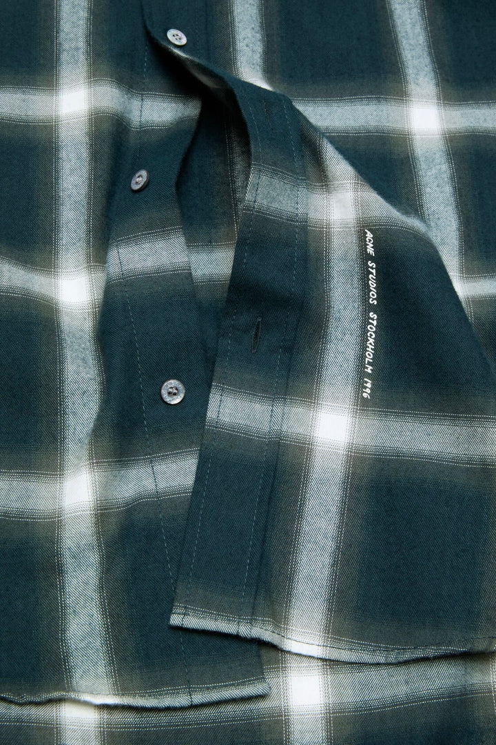 ACNE STUDIOS Button-Up Flannel Check Shirt - Dale