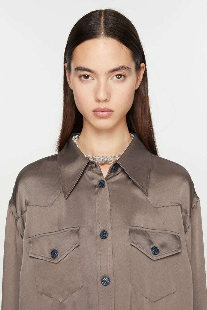 ACNE STUDIOS SATIN BUTTON-UP SHIRT - Dale
