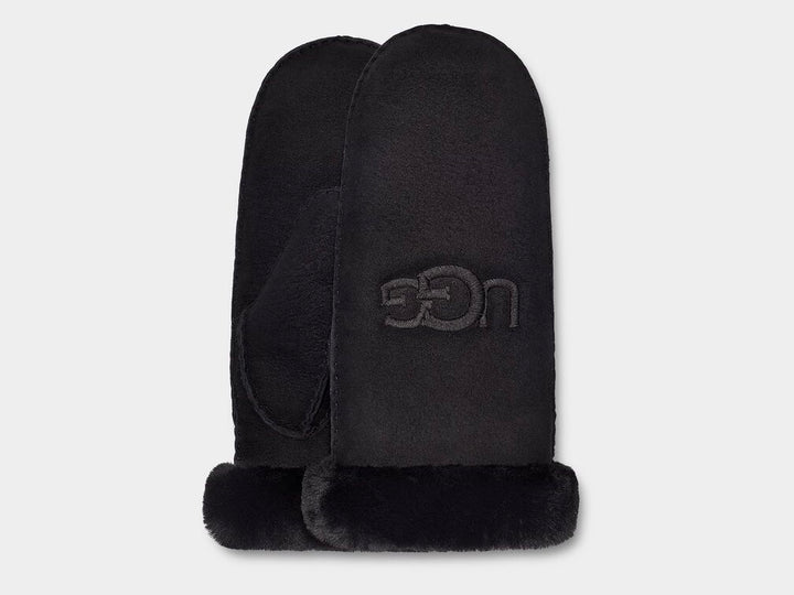 UGG W Shearling Sheepskin Embroidered Mitten Black - Dale