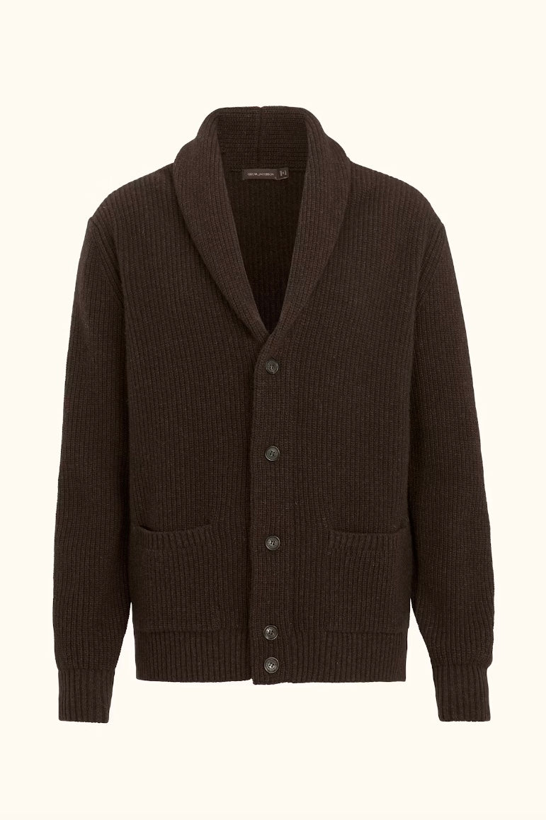 OSCAR JACOBSON Roland Cardigan Dusk Brown - Dale
