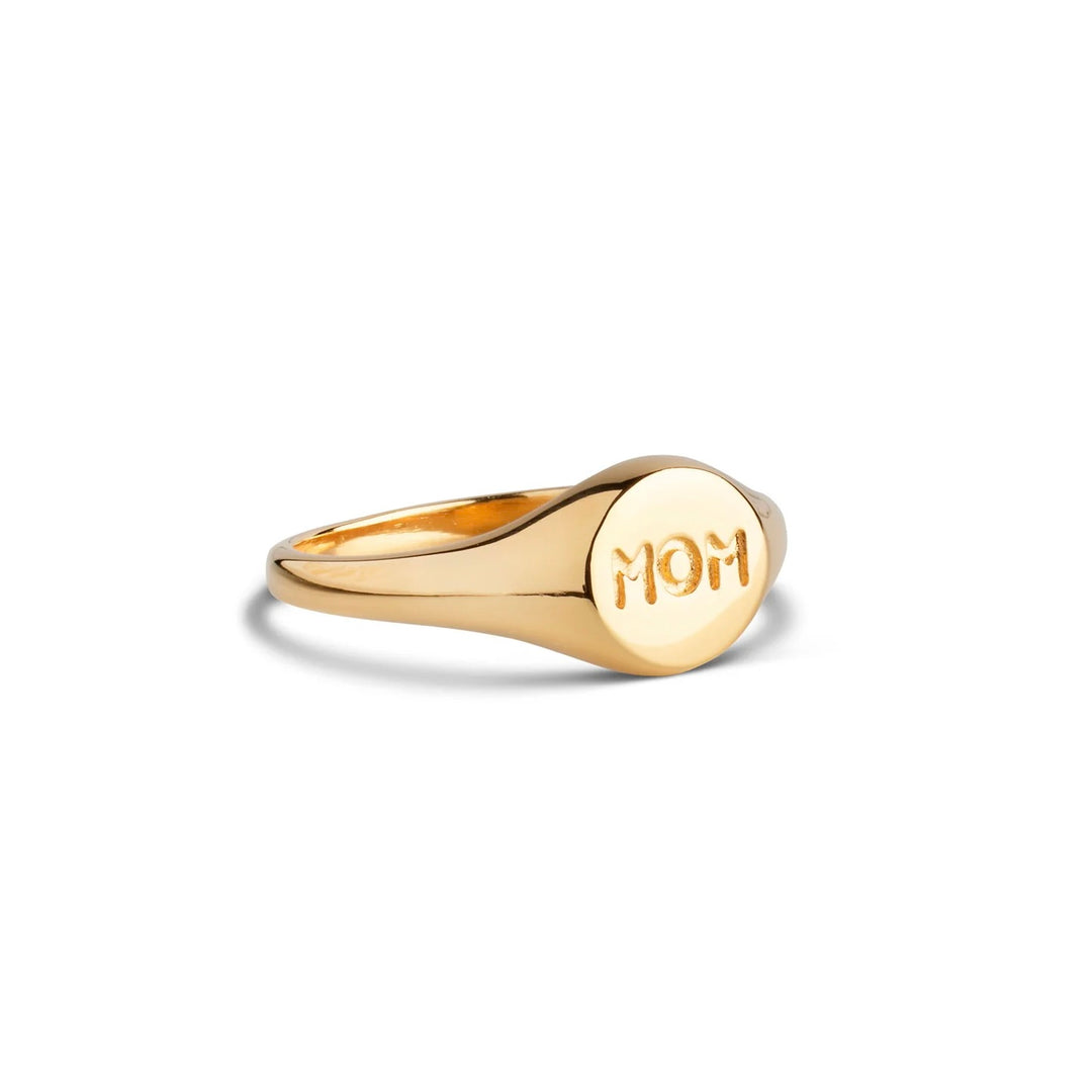 ENAMEL Mom Signet Ring Gold - Dale