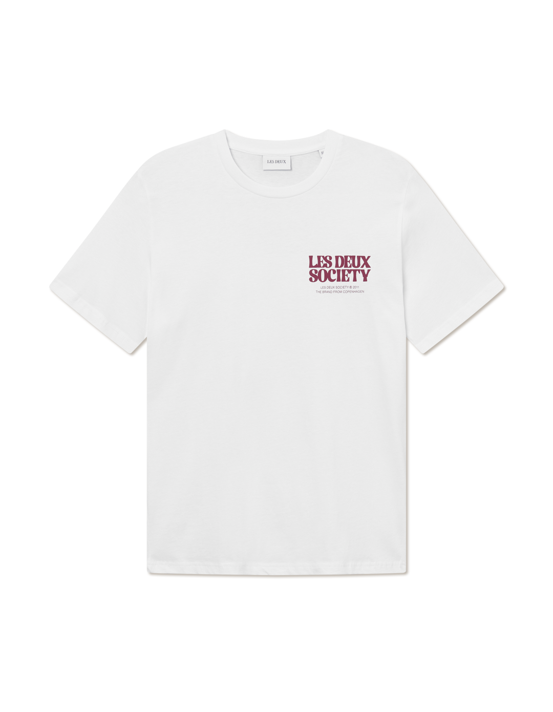 LES DEUX Society T-Shirt White/Beet Red - Dale