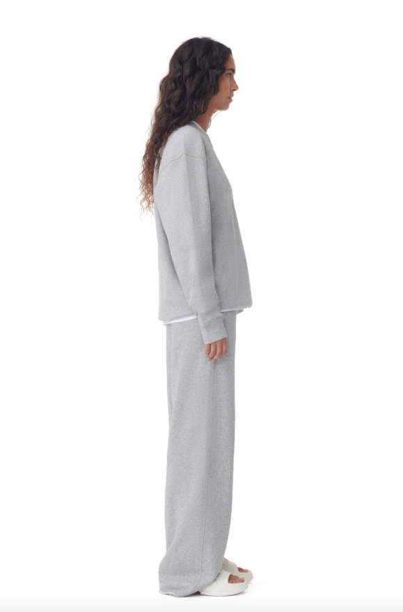 GANNI Light Isoli Wide Leg Pants Paloma Melange - Dale