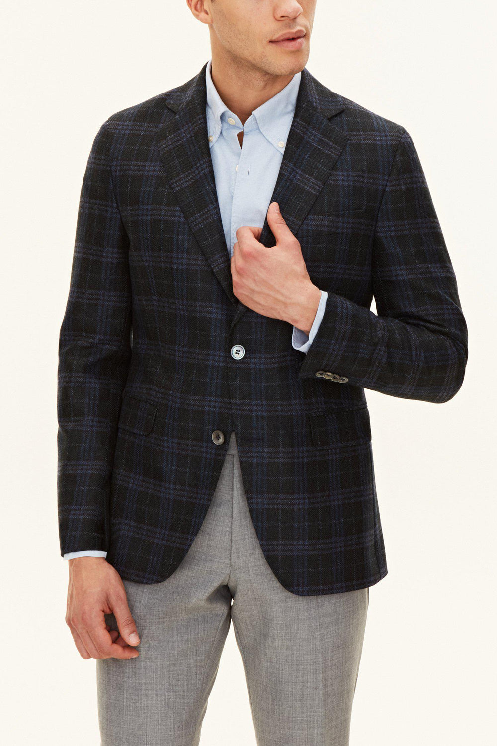 OSCAR JACOBSON Fogerty Check Blazer Navy - Dale