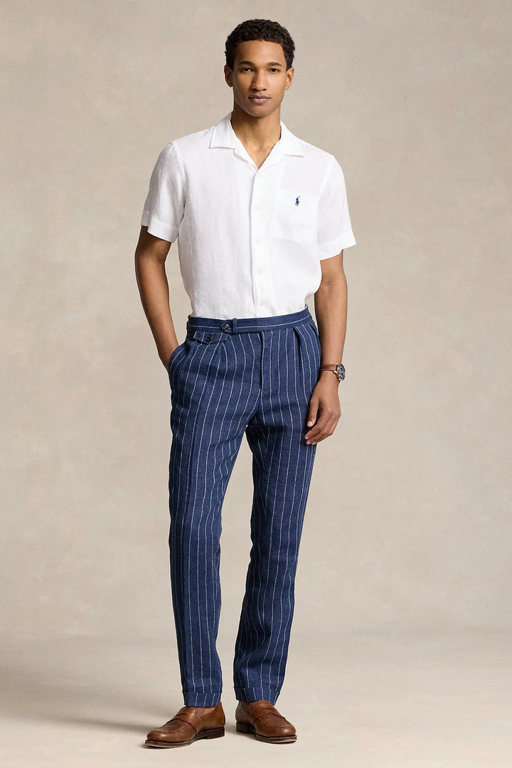POLO RALPH LAUREN CLASSIC FIT LINEN CAMP SHIRT WHITE - Dale