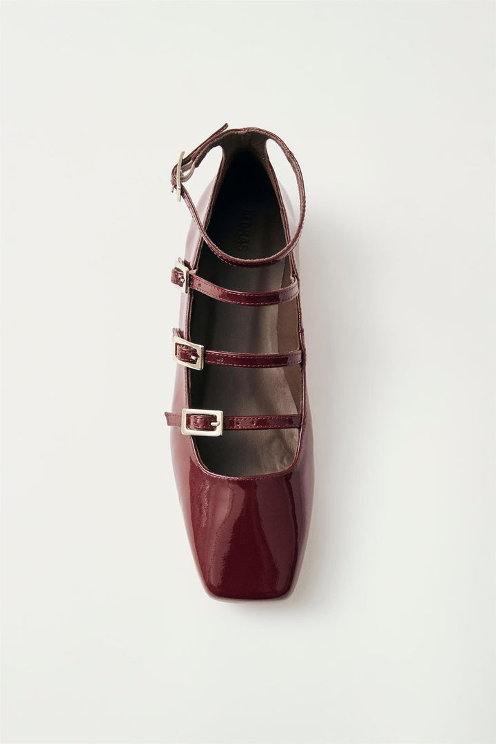 ALOHAS Luke Onix Wine Burgundy Leather Ballet Flats - Dale