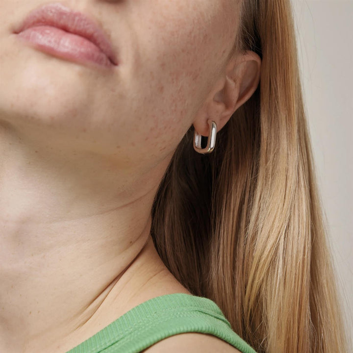 ENAMEL HOOPS, SQUARE silver 18 mm - Dale