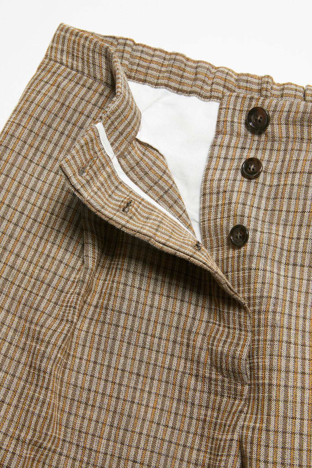 ACNE STUDIOS Tailored Linen Blend Trousers - Multi Brown - Dale